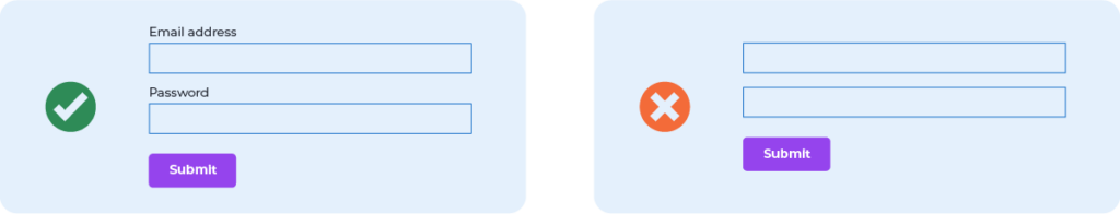 Online form labels